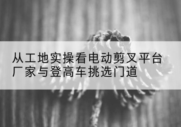 平阴电动剪叉升降平台厂家-从工地实操看电动剪叉平台厂家与登高车挑选门道